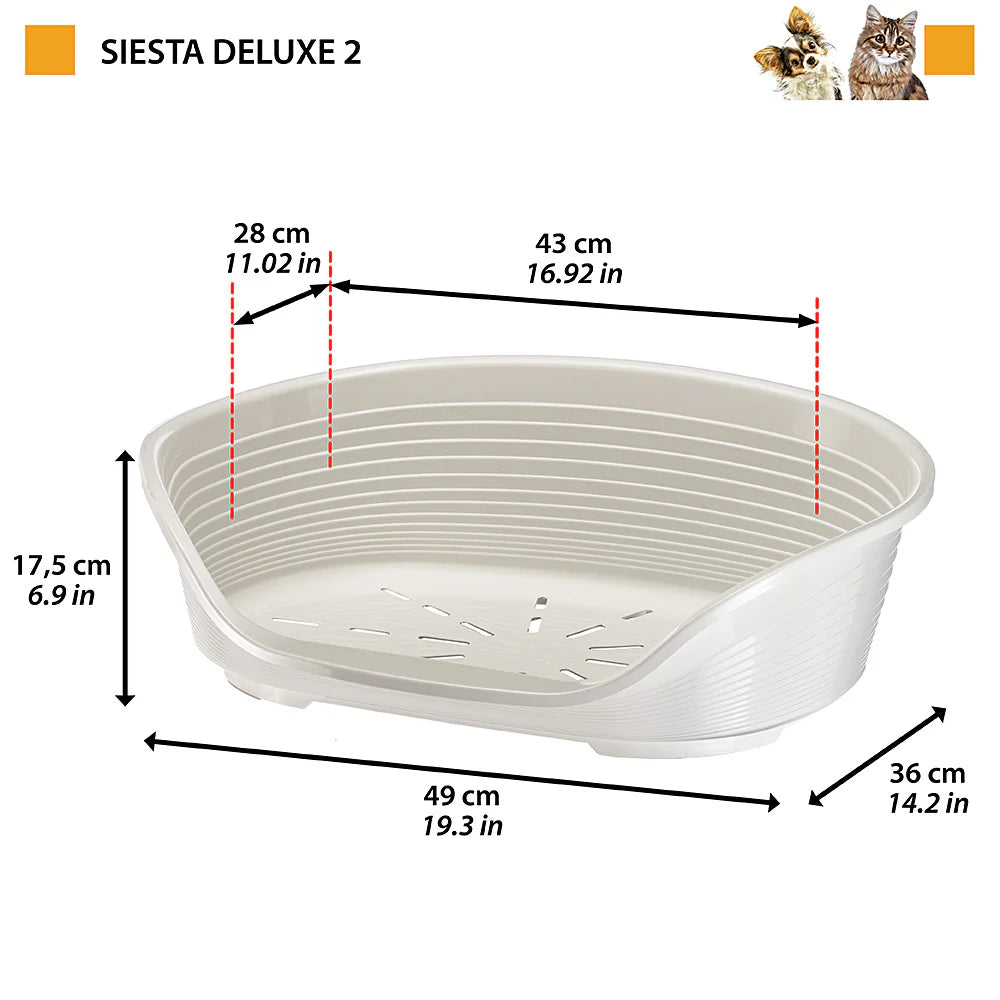 FERPLAST CAMA PLASTICO SIESTA PERRO GATO DELUXE BLANCO