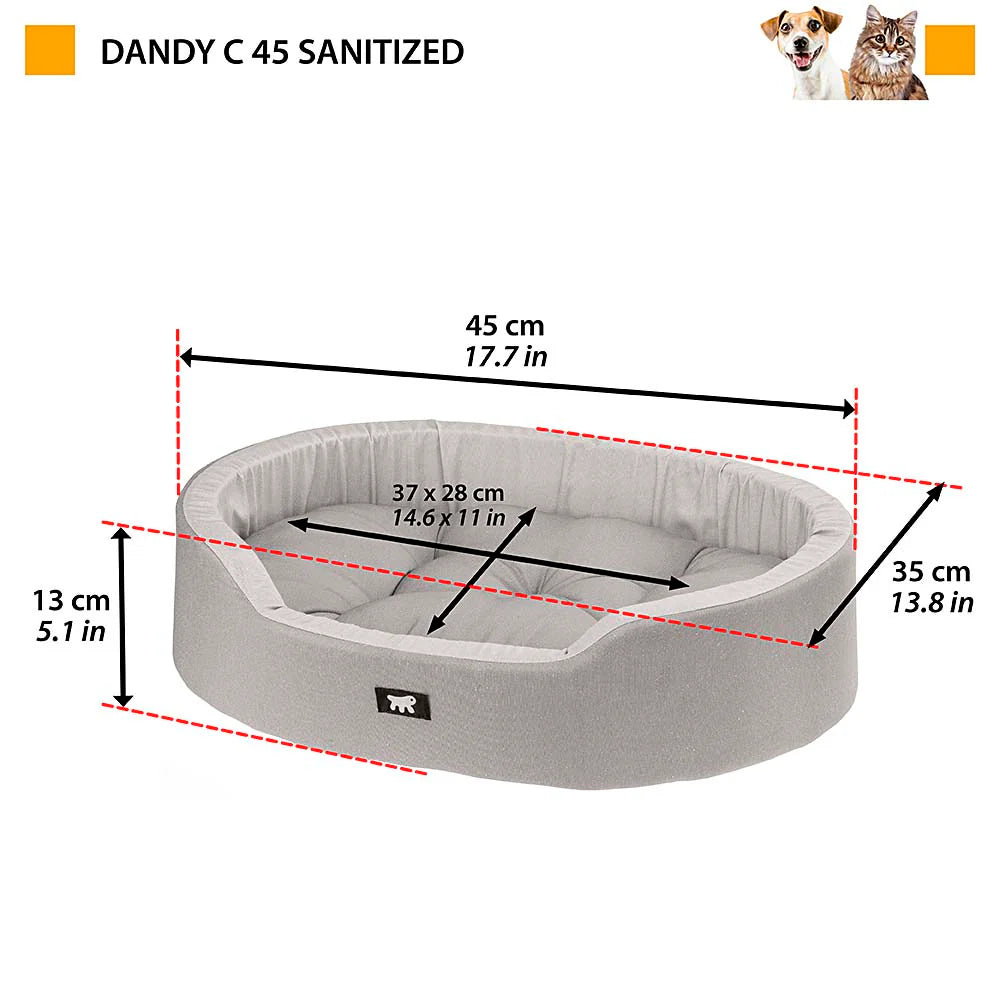 FERPLAST CAMA DANDY GRIS 45 SANITIZED (45X35X13CM)