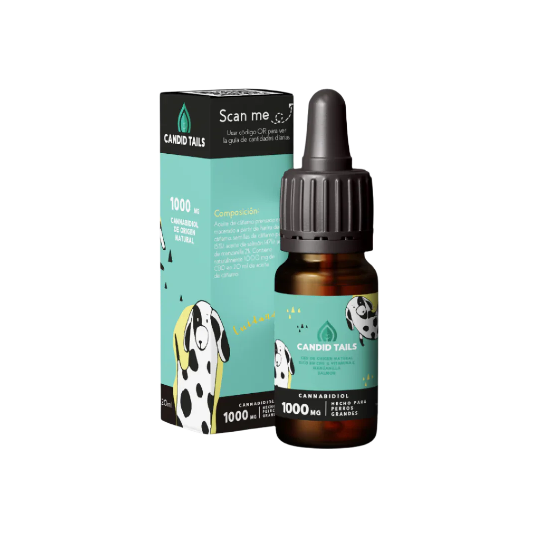 CANDID TAILS ACEITE CBD CON CÁÑAMO PARA PERRO GRANDE +25kg 20ML