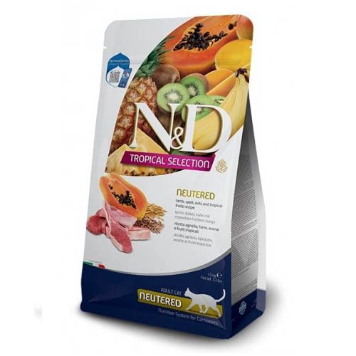 FARMINA ND CAT TROPICAL SELECTION NEUTERED CORDERO 10KG
