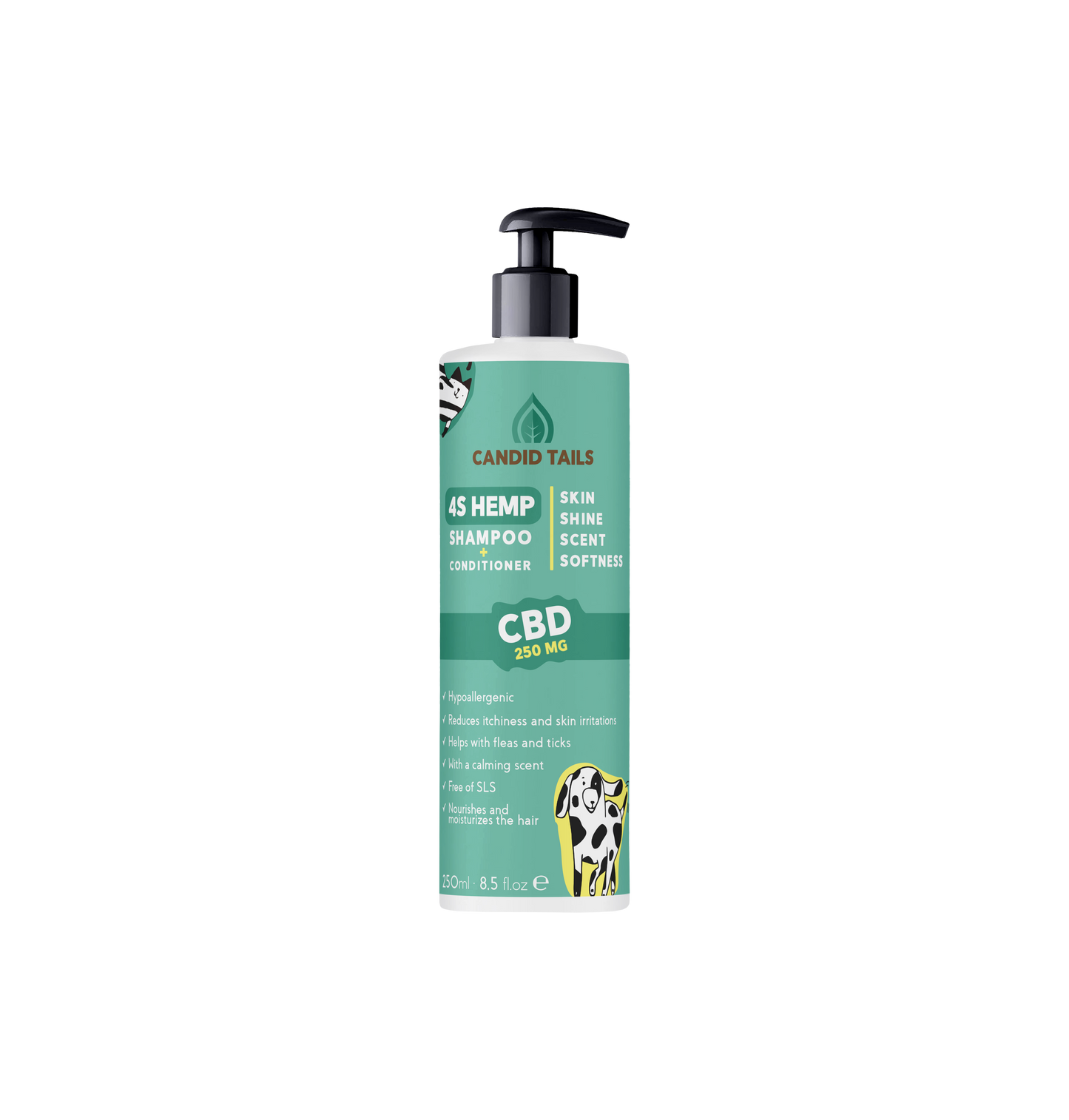 CANDID TAILS CHAMPÚ CON CDB Y CÁÑAMO PARA PERRO 250ml