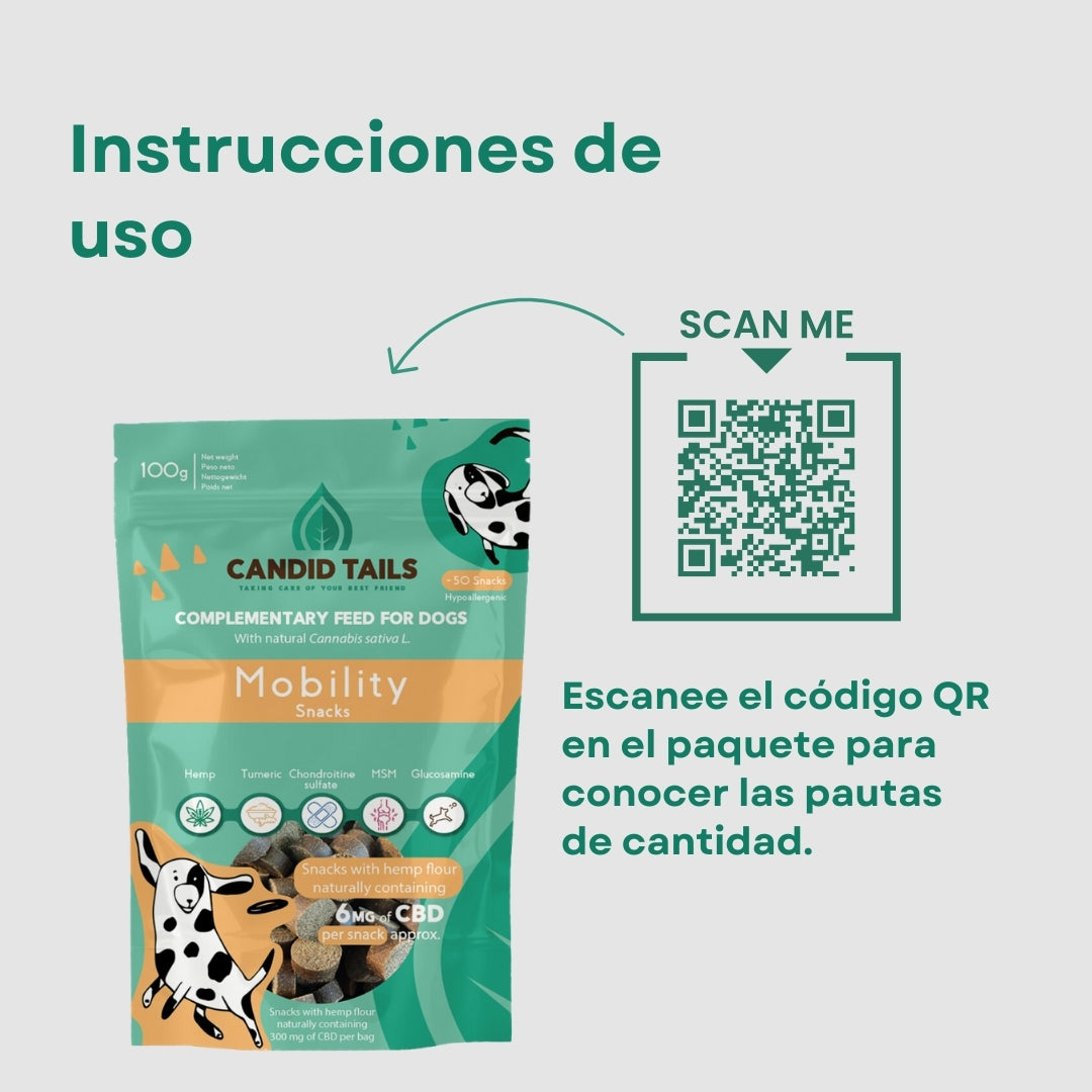 CANDID TAILS CALM SNACKS CON CBD Y CÁÑAMO PARA PERRO 100gr