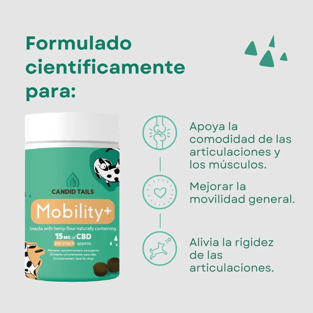 CANDID TAILS MOBILITY SNACKS CON CBD Y CÁÑAMO PARA PERRO 150gr