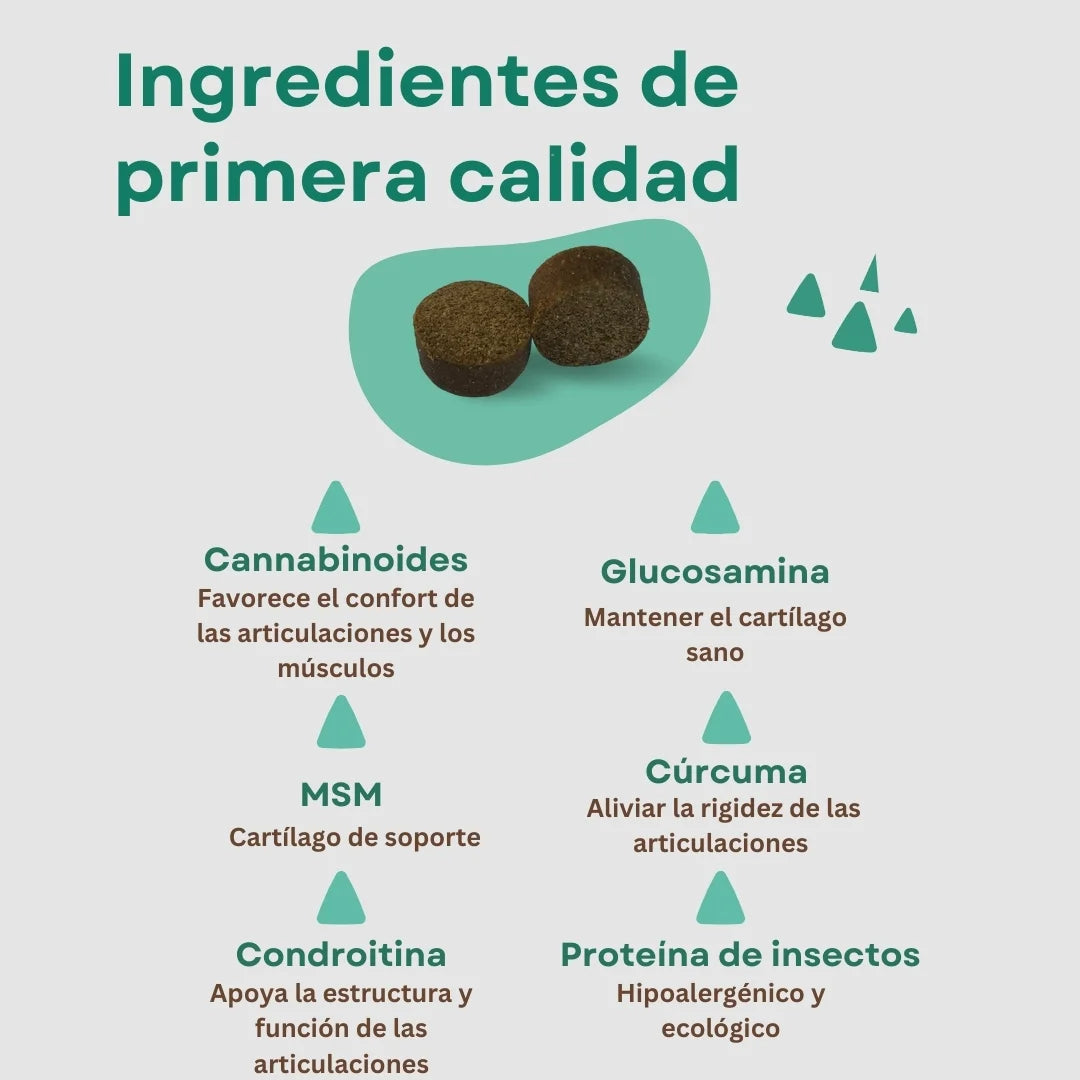 CANDID TAILS MOBILITY SNACKS CON CBD Y CÁÑAMO PARA PERRO 150gr