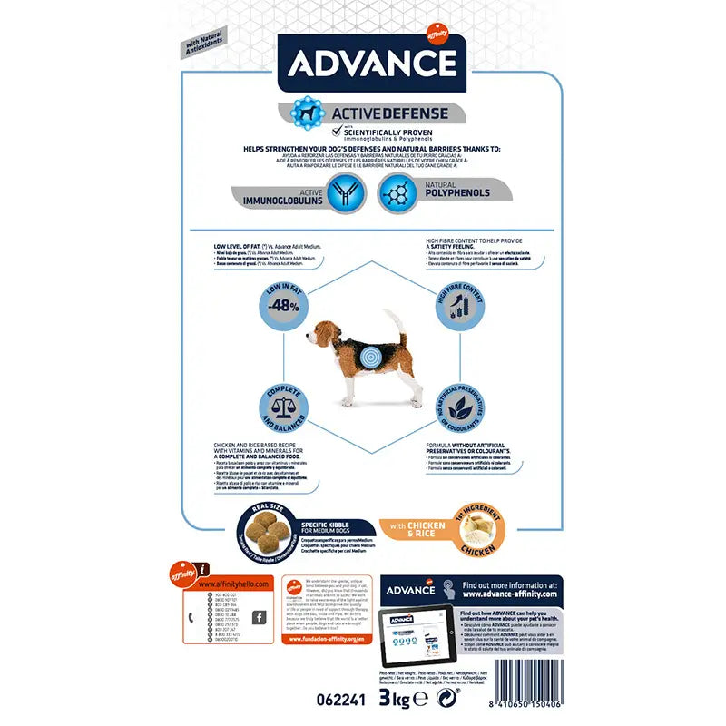 ADVANCE CANINE ADULT LIGHT MEDIUM POLLO 3KG