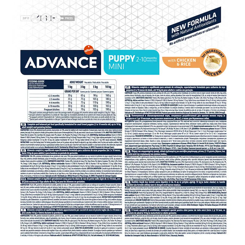 Advance Canine Puppy Mini Pollo Arroz 3Kg