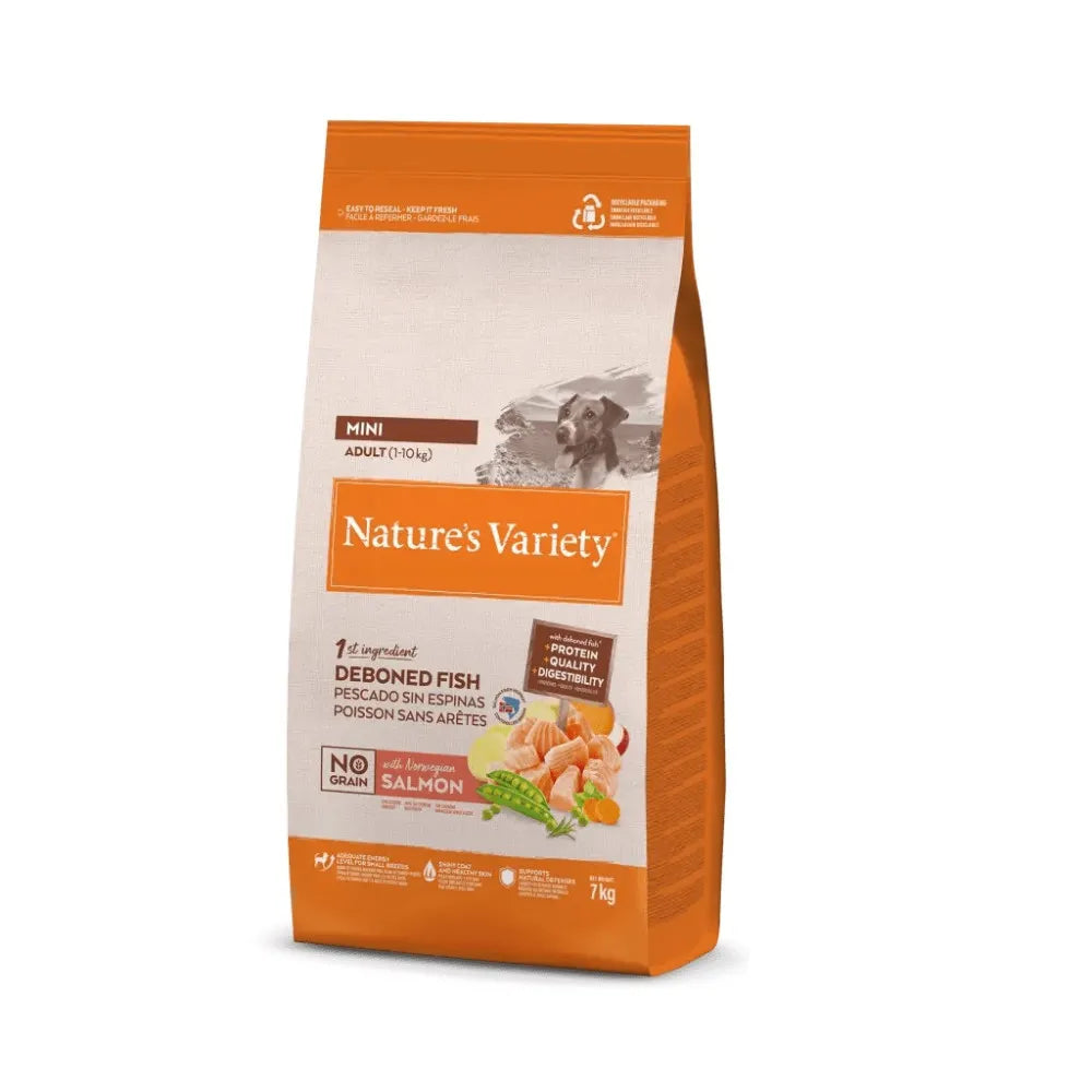 NATURE'S VARIETY DOG NO GRAIN ADULT MINI SALMÓN