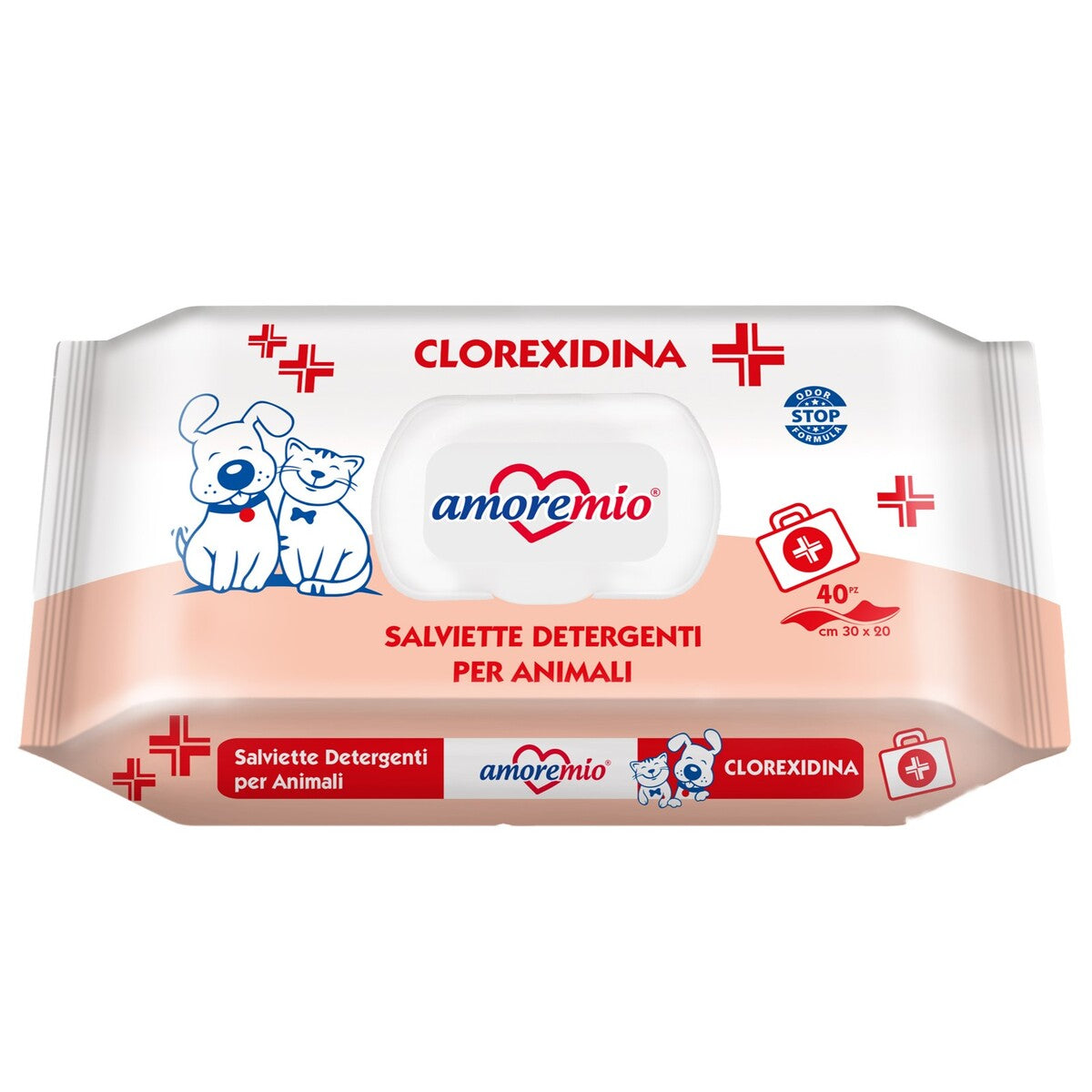 TOALLITAS HÚMEDAS AMOREMIO 40 UNIDS - CLORHEXIDINA