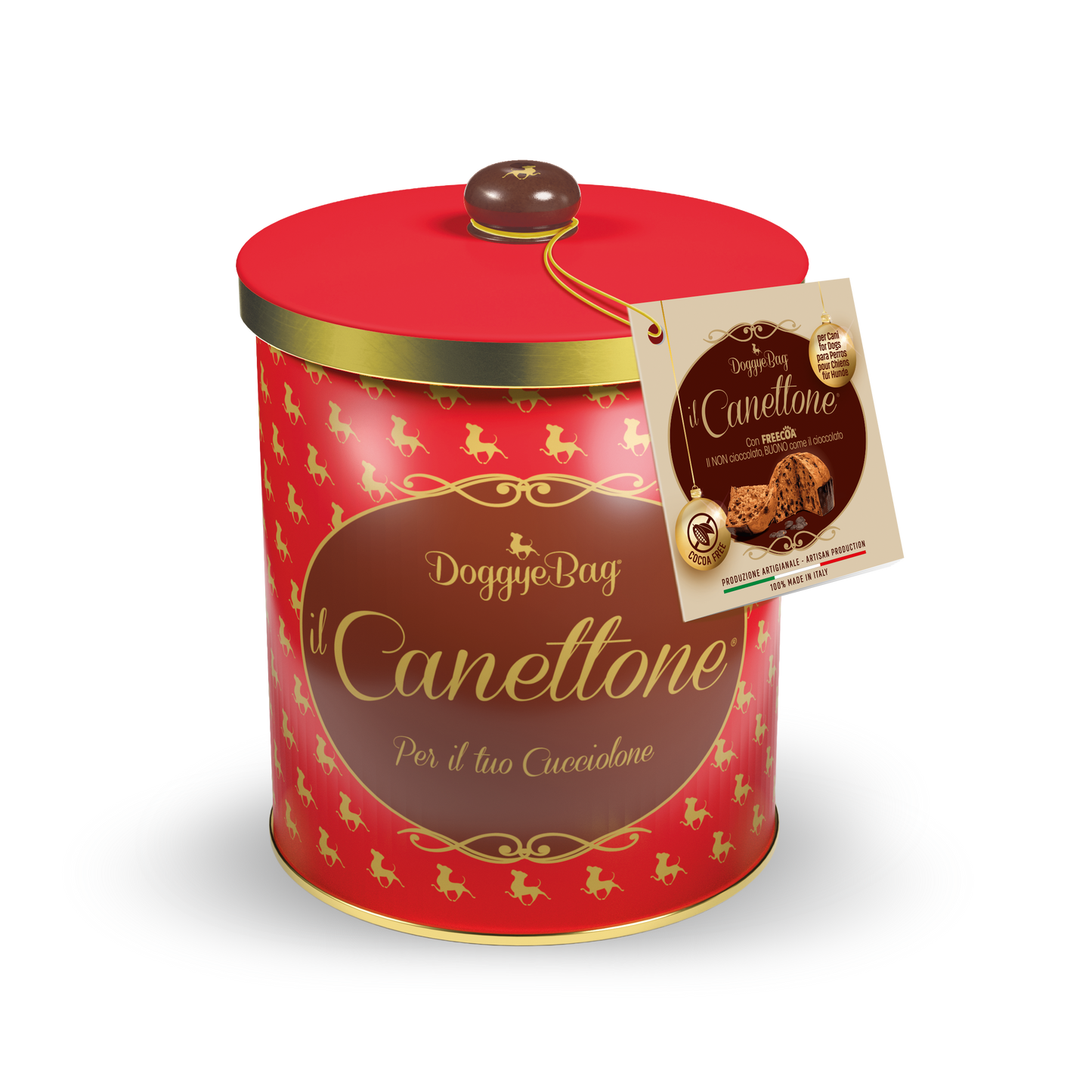 CANETTONE CON CREMA DE FREECOA EN UN ELEGANTE ENVASE METÁLICO - 125GR -