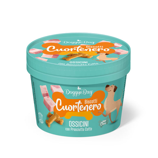 DOGGYEBAG CUORTENERO FORMA DE HUESO CON JAMÓN COCIDO - 150GR