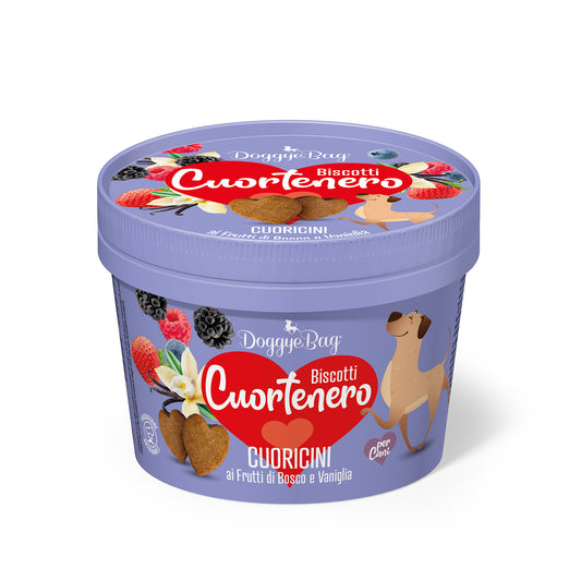DOGGYEBAG CUORTENERO FORMA DE CORAZÓN CON FRUTOS ROJOS Y VAINILLA - 150GR