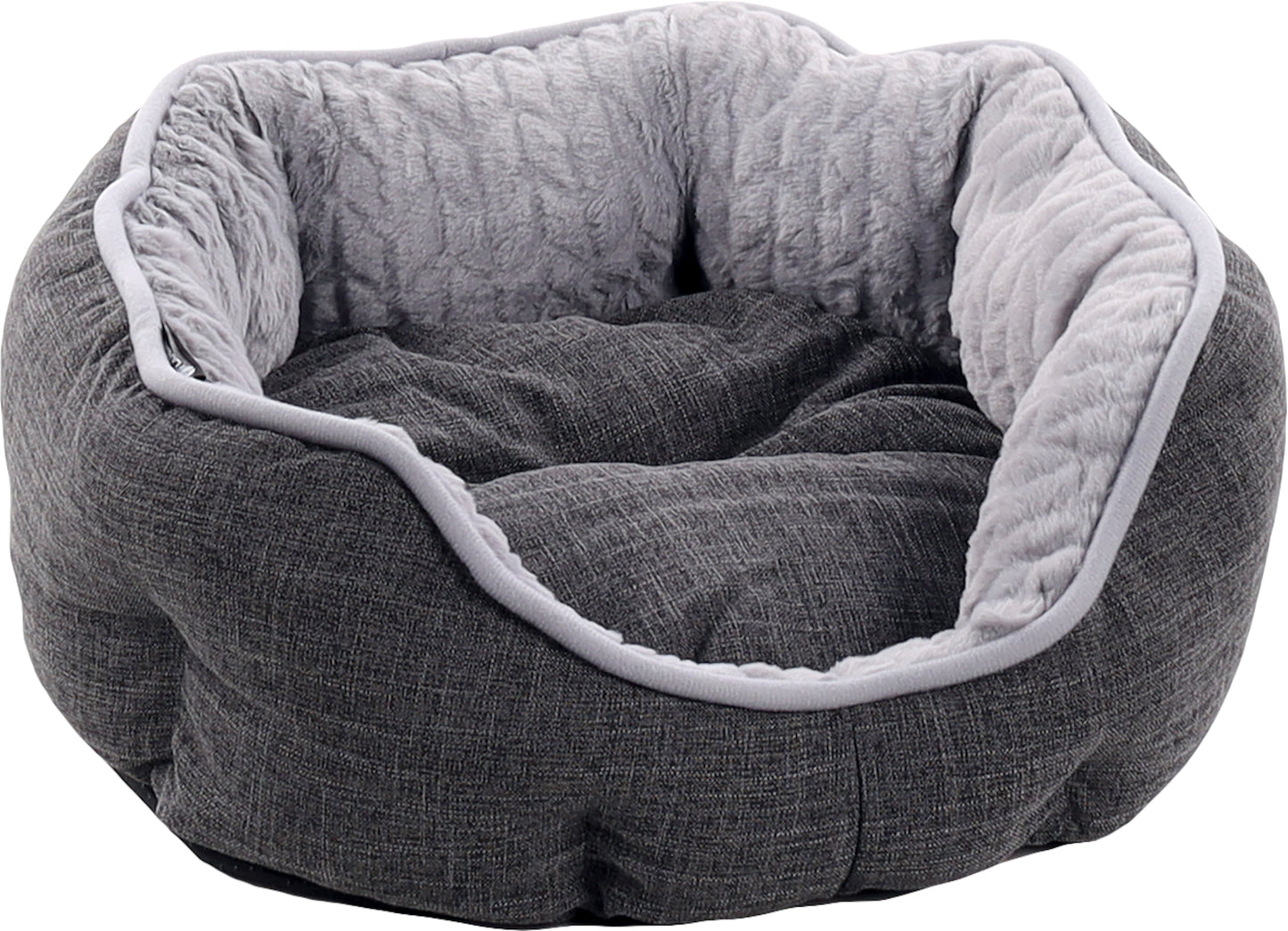 FLAMINGO CAMA PARA PERRO OCTAGONAL GRIS OSCURO -ZUPO-