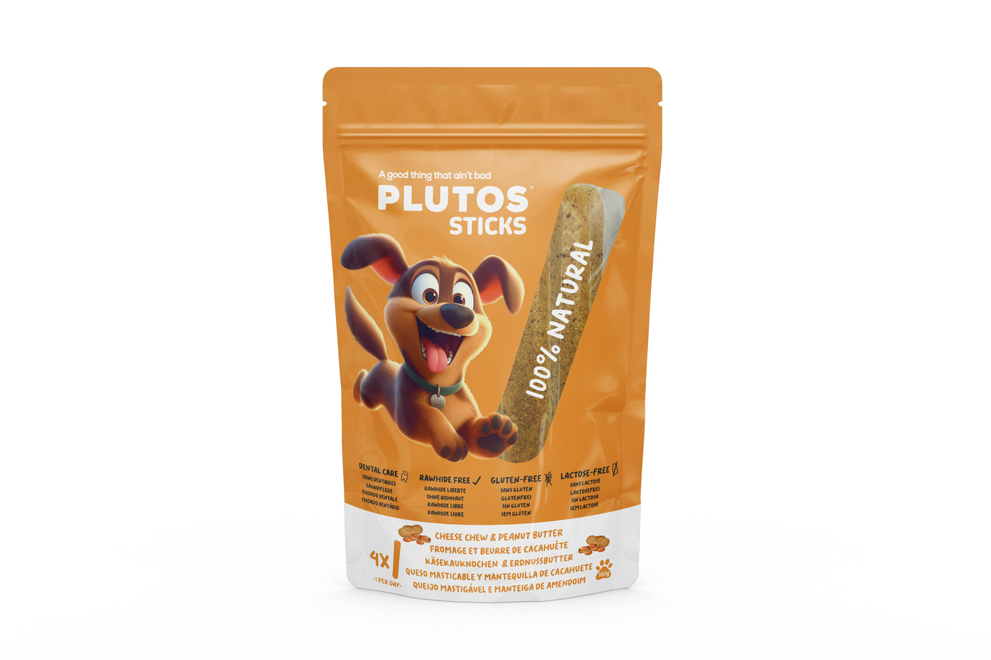PLUTOS STICKS DE QUESO Y MANTEQUILLA DE CACAHUETE