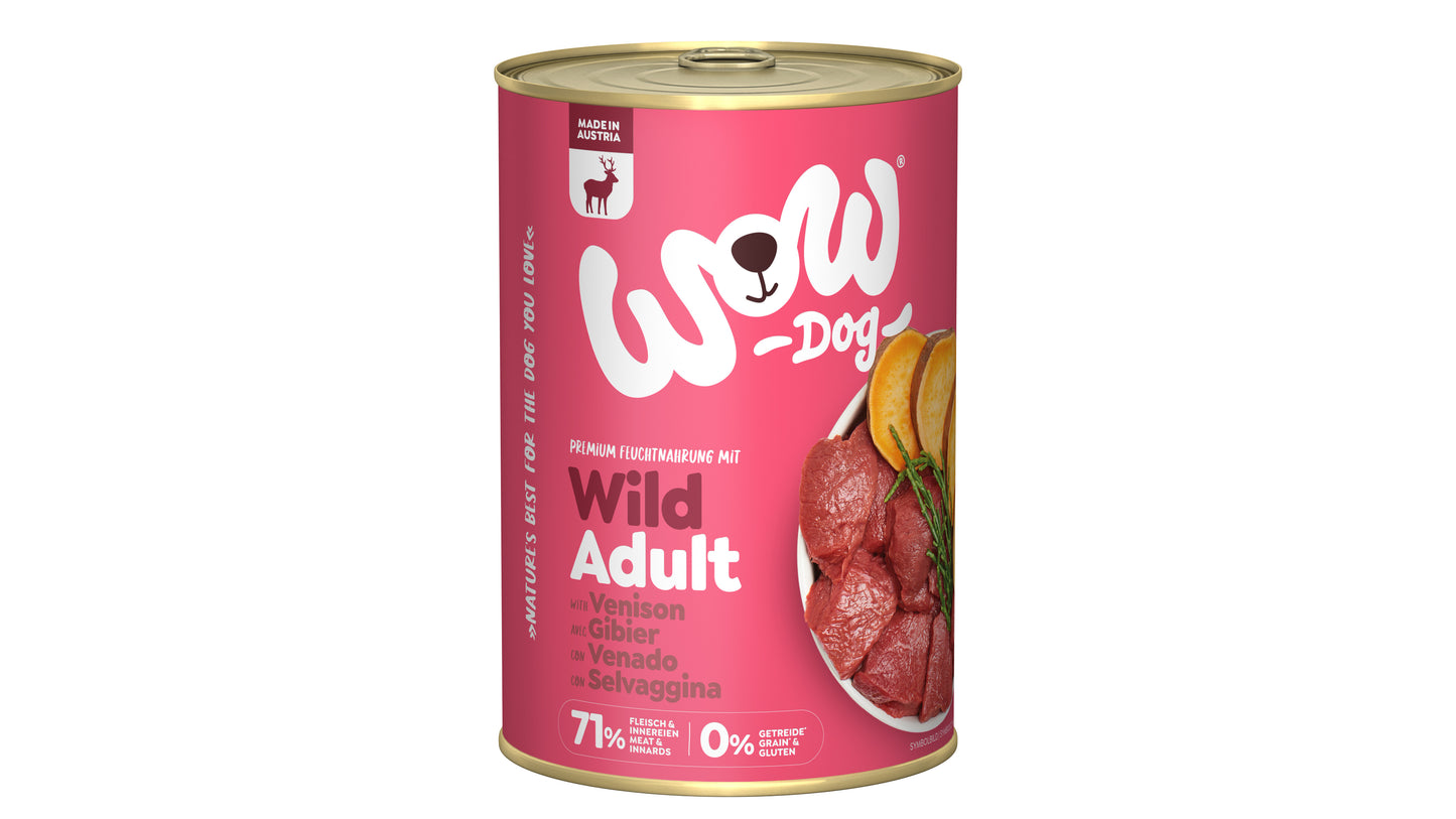 WOW ALIMENTO HÚMEDO DE VENADO CON BONIATO PARA PERRO ADULTO