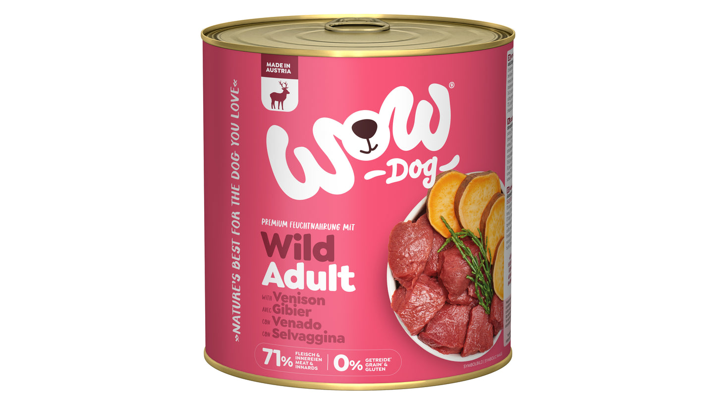 WOW ALIMENTO HÚMEDO DE VENADO CON BONIATO PARA PERRO ADULTO
