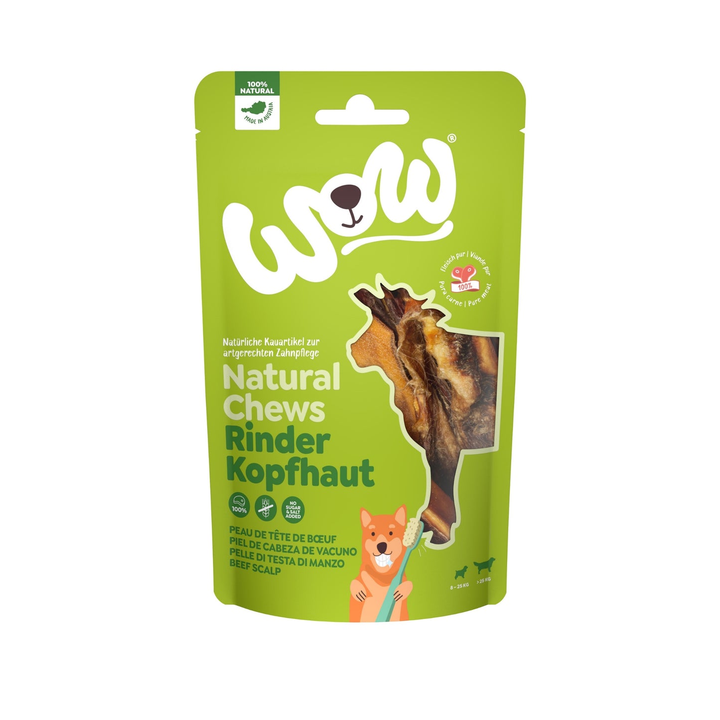 WOW SNACK NATURAL PIEL DE CABEZA DE VACUNO - 350G
