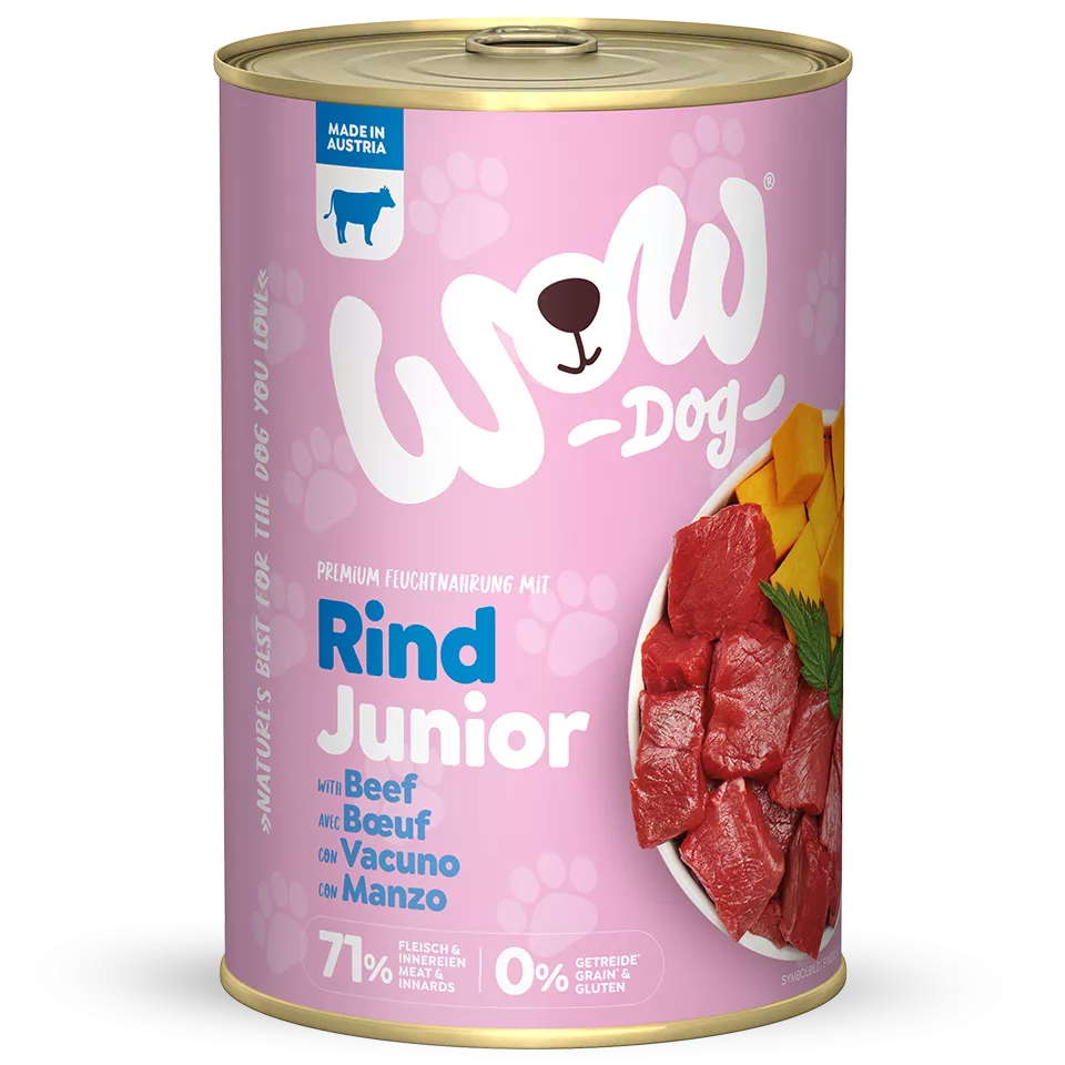 WOW ALIMENTO HÚMEDO DE VACUNO CON CALABAZA PARA PERRO JUNIOR