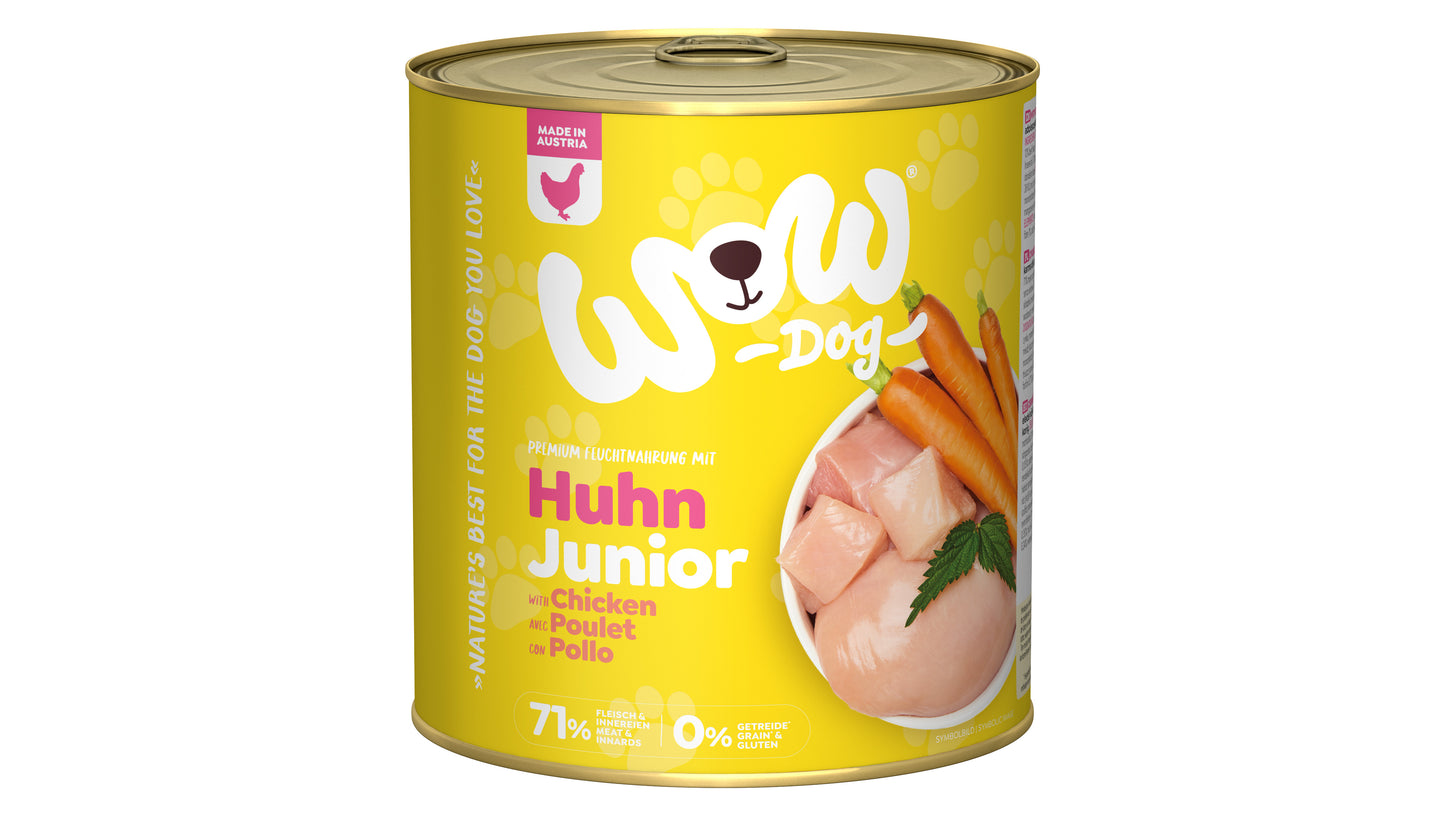 WOW ALIMENTO HÚMEDO DE POLLO CON ZANAHORIAS PARA PERRO JUNIOR