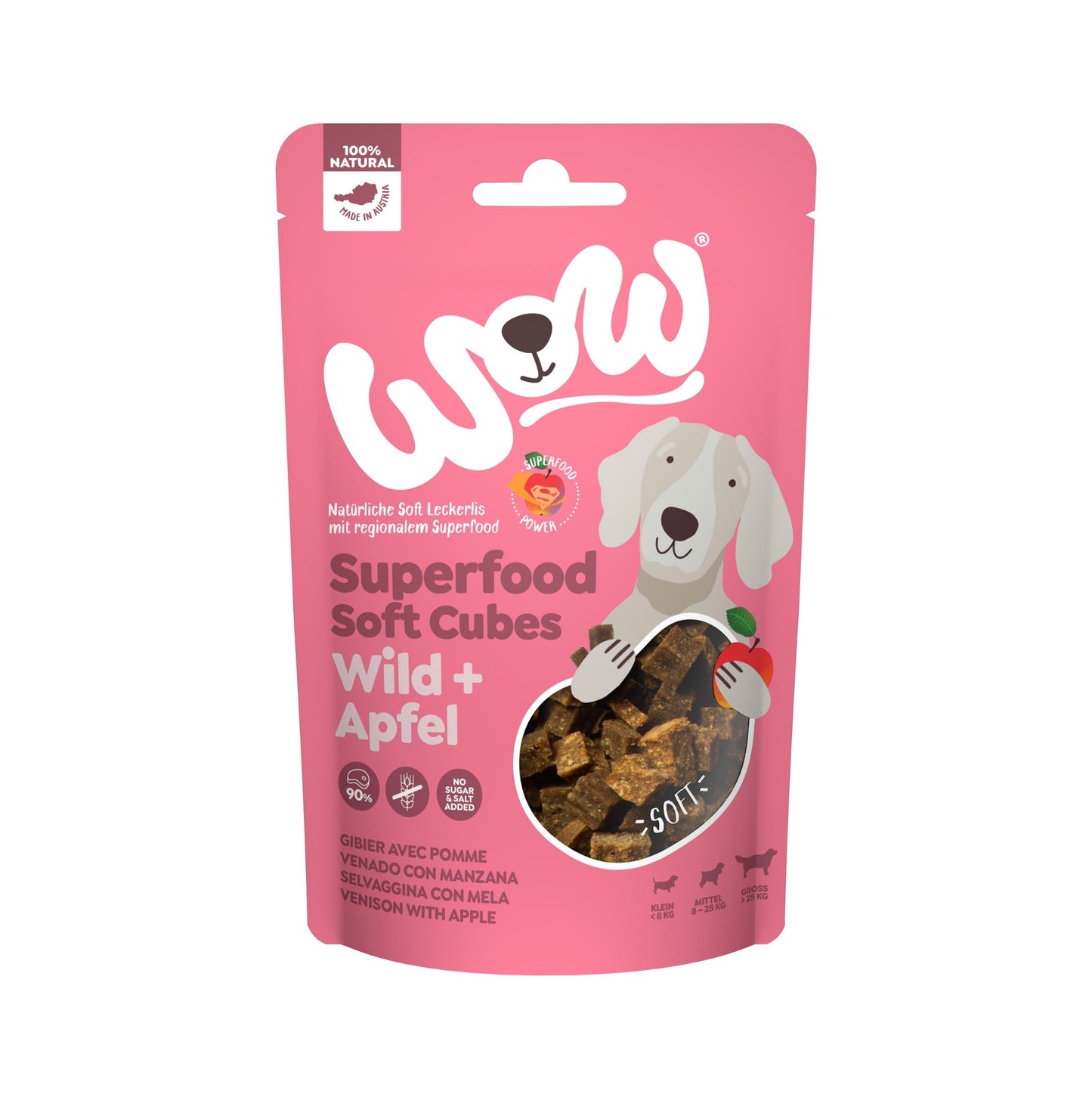 WOW SNACKS BLANDOS VENADO CON MANZANA - 150G