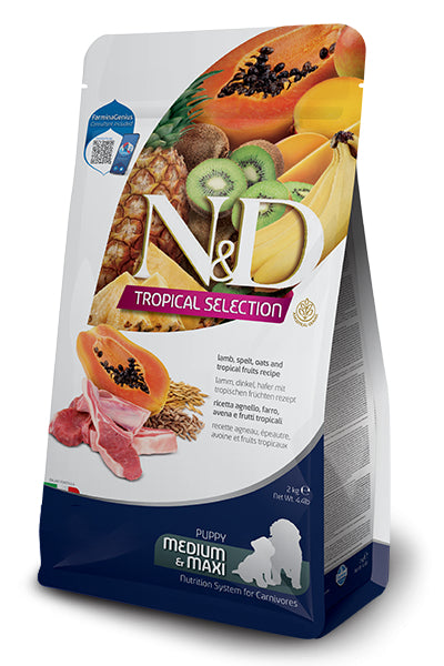 FARMINA ND DOG PUPPY TROPICAL SELECTION MED MAXI CORDERO 10K