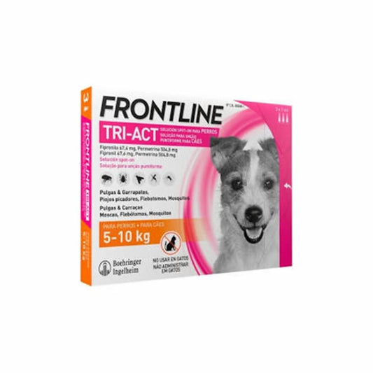 Frontline Tri-act Solucion Spot-on Para Perros 5-10 kg, Caja con 3 Pipetas de 1 ml