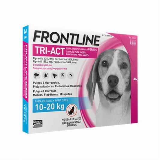 Frontline Tri-act Solucion Spot-on Para Perros 10-20 kg, Caja con 3 Pipetas de 2 ml
