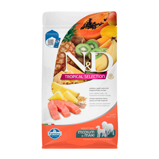 FARMINA ND DOG TROPICAL SELECTION MED MAXI SALMON 10KG