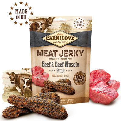 CARNILOVE JERKY TERNERA Y RES FILETES 12X100GR