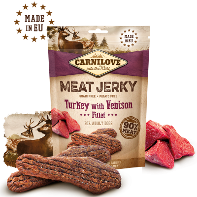CARNILOVE JERKY VENADO Y PAVO FILETES 12X100GR