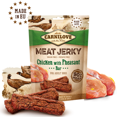 CARNILOVE JERKY POLLO Y FAISAN BARRITAS 12X100GR