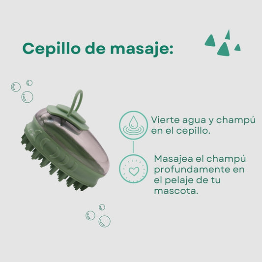 CANDID TAILS CEPILLO CON DISPENSADOR PARA CHAMPÚ CON CBD Y CÁÑAMO
