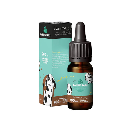 CANDID TAILS ACEITE CBD CON CÁÑAMO PARA PERRO MEDIANO 13-25kg 20ml