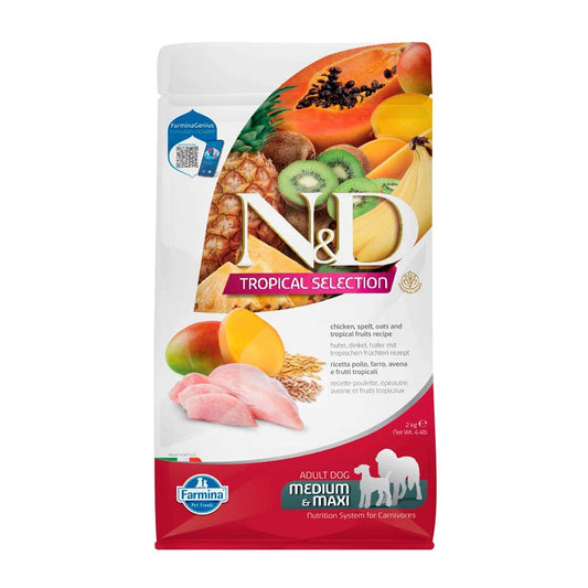 FARMINA ND DOG TROPICAL SELECTION MED MAXI POLLO 10KG