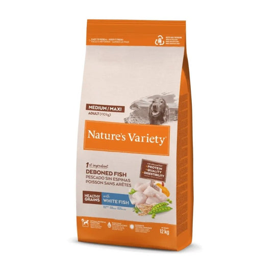 NATURE'S VARIETY DOG HEALTHY GRAIN MEDIUM ADULT PESCADO