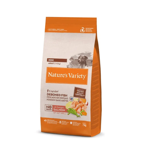 NATURE'S VARIETY DOG NO GRAIN ADULT MINI SALMÓN