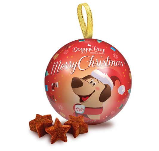 DOGGYEBAG BOLA DE NAVIDAD METÁLICA CON SNACKS NAVIDEÑOS - 90GR -