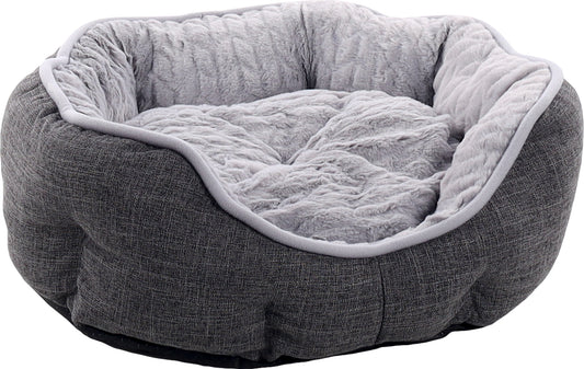 FLAMINGO CAMA PARA PERRO OCTAGONAL GRIS OSCURO -ZUPO-