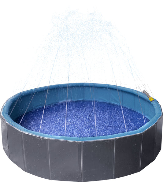 FLAMINGO DOG POOL SPRINKLE BLUE AND GREY