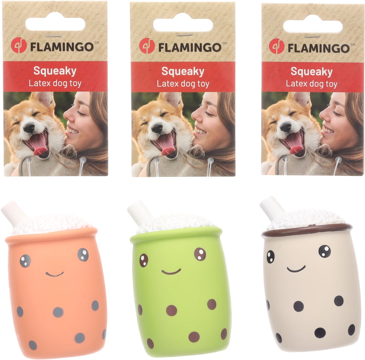 FLAMINGO JUGUETE PARA PERRO TAZA DE CAFÉ SURTIDO -LECCE-